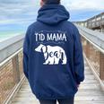 T1d Mama Bear Type1 Diabetes T1 T Mom Awareness Women Oversized Hoodie Back Print Navy Blue