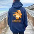 Tennessee State Kid Tennessee Orange Game Day Tn Women Oversized Hoodie Back Print Navy Blue