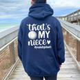 That's My Niece Proud Volleyball Auntie Volleyball Aunt Women Oversized Hoodie Back Print Navy Blue