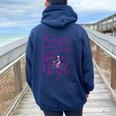 Never Underestimate A Grandma With A Bicycle Cool T Women Oversized Hoodie Back Print Navy Blue