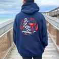 Wine It's Wine Time Winemaker Winery Owner Vintner Women Oversized Hoodie Back Print Navy Blue