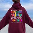 Back To School Teacher We Are Like A Box Of Crayons Women Oversized Hoodie Back Print Maroon