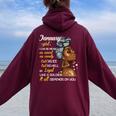 Birthday January Girl Capricorn Aquarius Zodiac Women Women Oversized Hoodie Back Print Maroon