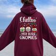 Chillin With My Med Surg Nurse Gnomies Gnomes Christmas Women Oversized Hoodie Back Print Maroon