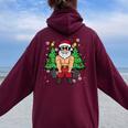 Christmas Santa Deadlift Xmas Weightlift Gym Women Women Oversized Hoodie Back Print Maroon