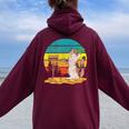 Disc-Golf-Frisbee-Golf Disc Sport-Players Cute Cat Lovers Women Oversized Hoodie Back Print Maroon