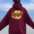 Dope Nanny Girls & Cute Daycare Provider Queen Groovy Women Oversized Hoodie Back Print Maroon