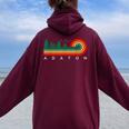 Evergreen Vintage Stripes Adaton Mississippi Women Oversized Hoodie Back Print Maroon
