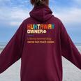 Huntaway Vintage Retro Dog Mom Dad Women Oversized Hoodie Back Print Maroon