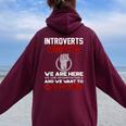 Intp Introverts Unite Anti Social For Women Women Oversized Hoodie Back Print Maroon