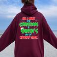 Men's Christmas Party Santa's Naughty Girl List Women Oversized Hoodie Back Print Maroon