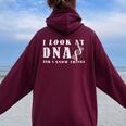Geneticist Genetic Engineer Biology Student Biology Teacher Women Oversized Hoodie Back Print Maroon