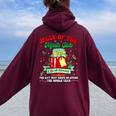 Groovy Christmas Jelly Of The Month Club Vacation Xmas Pjs Women Oversized Hoodie Back Print Maroon
