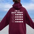 I'm A Data Sheet Behavior Analvst Special Education Teacher Women Oversized Hoodie Back Print Maroon