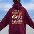 I'm An October Girl Black Libra Birthday Women Oversized Hoodie Back Print Maroon