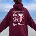 Line Dancing Choreographer Dance Teacher Grandma Dancer Women Oversized Hoodie Back Print Maroon