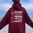 Lpn Licensed Practical Nurse Lpn Women Oversized Hoodie Back Print Maroon