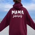 Mama Saurus Dinosaur Dino Mom Mommy Trex Women Oversized Hoodie Back Print Maroon