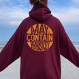 May Contain Whiskey Liquor Drinking Women Oversized Hoodie Back Print Maroon