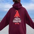 The Mom Gnome Family Matching Group Christmas Women Oversized Hoodie Back Print Maroon