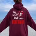 This Mom Loves Her Huntaway Dog Women Oversized Hoodie Back Print Maroon