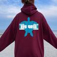 Nation Key West Florida Wildlife Refuge Fl Sea Turtle Women Oversized Hoodie Back Print Maroon