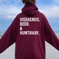 Weekends Beer And Huntaway New Zealand Huntaway Dog Women Oversized Hoodie Back Print Maroon