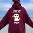 Shih Tzu Mom Mummy Mama Mum Mommy Mother's Day Mother Owner Women Oversized Hoodie Back Print Maroon