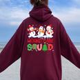 Snowman Wound Care Nurse Squad Christmas Holiday Matching Women Oversized Hoodie Back Print Maroon
