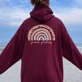 Social Studies Rainbow Social Studies Teacher Appreciation Women Oversized Hoodie Back Print Maroon