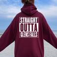 Straight Outta Glens Falls Women Oversized Hoodie Back Print Maroon