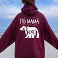 T1d Mama Bear Type1 Diabetes T1 T Mom Awareness Women Oversized Hoodie Back Print Maroon