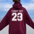 Thanksgiving Turkey Trot Costumes 2023 Fall Marathon Runner Women Oversized Hoodie Back Print Maroon