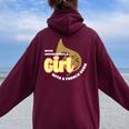 Never Underestimate A Girl With A French Horn Wome Women Oversized Hoodie Back Print Maroon