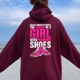 Never Underestimate The Power Of A Girl With Running Shoes T Women Oversized Hoodie Back Print Maroon