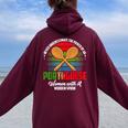 Never Underestimate The Power Of An Portuguese Woman Women Oversized Hoodie Back Print Maroon