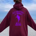 Never Underestimate A Woman With A Guitar Quote Women Oversized Hoodie Back Print Maroon