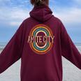 Vintage Retro Amite City Louisiana La Souvenirs Women Oversized Hoodie Back Print Maroon Vintage Retro Amite City Louisiana La Souvenirs Women Oversized Hoodie Back Print Maroon