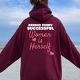 Wife Mom Boss Behind Every Successful Woman Is Herself Women Oversized Hoodie Back Print Maroon