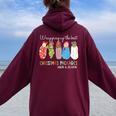 Wrapping Up The Best Christmas Packages Labor Delivery Nurse Women Oversized Hoodie Back Print Maroon