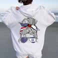 American Israeli Patriot Flag Girl Israel Grown Women Oversized Hoodie Back Print White