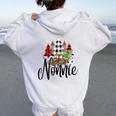 Blessed Nonnie Christmas Truck Grandma Women Oversized Hoodie Back Print White