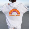 Choose Kind Retro Rainbow Choose Kind Women Oversized Hoodie Back Print White