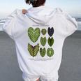 Colocasia Foliage Plants Aroid Lover Anthurium Women Oversized Hoodie Back Print White Colocasia Foliage Plants Aroid Lover Anthurium Women Oversized Hoodie Back Print White