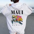 Hawaiian T Maui Hawaii Turtle N Girl Toddler Women Oversized Hoodie Back Print White