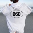 Missouri Area Code 660 Oval State Pride Women Oversized Hoodie Back Print White