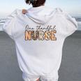 One Thankful Nurse Thanksgiving Fall Autumn Nurse Women Oversized Hoodie Back Print White