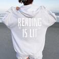 Reading Literature Teacher Bookworm Women Oversized Hoodie Back Print White