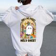 Retro Christian Halloween Aint No Ghost But The Holy Ghost Women Oversized Hoodie Back Print White