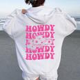 Rodeo White Howdy Western Retro Cowboy Hat Southern Cowgirl Women Oversized Hoodie Back Print White